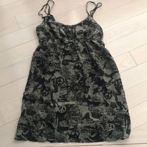 Guess Black Crystal Graphitti Dress Size 5